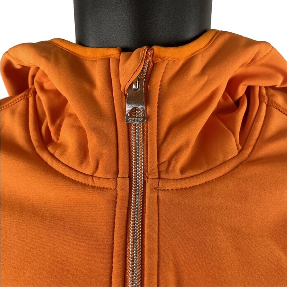 New GUESS Jacket Mens Sz M Orange Polyester Softshell Long Sleeve Hooded NWT - Picture 3 of 7